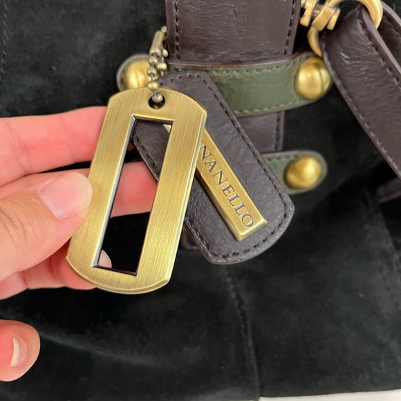 Tignanello Green Suede Purse Brass hardware - Picture 4 of 13